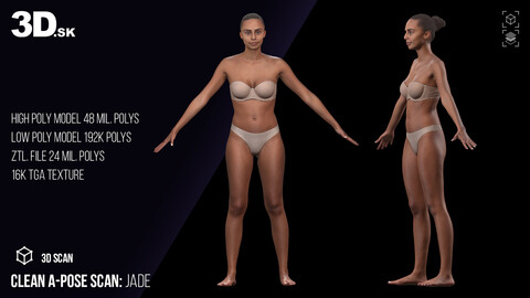 Clean A Pose 3D Scan | Jade Underwear