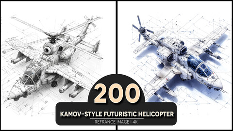 Kamov-style Futuristic Helicopter 4K Reference/Concept Images