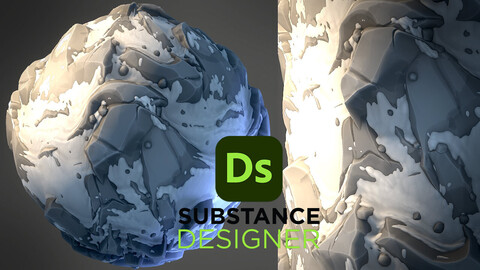 Stylized Snowy Rock - Substance 3D Designer