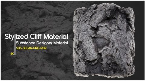 Stylized Cliff Material_SBS-SBSAR-PNG-PBR