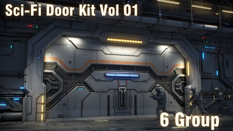 Sci-Fi Door Kit Vol 01-PBR