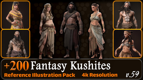 200 Fantasy Kushites Reference Pack | 4K | v.59