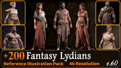 200 Fantasy Lydians Reference Pack | 4K | v.60