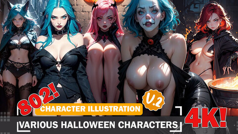 802 Various Halloween Characters | 4K Reference Art Collection | Spooky and Stylish Inspiration V2