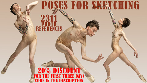 Poses for sketching 2311 photo references 20% discount