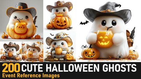 Halloween Cute Ghost|4K Reference Images