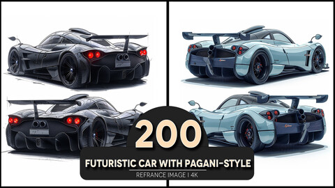 Futuristic Car with Pagani-style 4K Reference/Concept Images