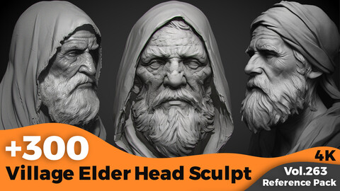 +300 Village Elder Head Sculpt(4k)