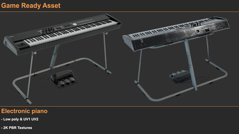 Game Ready Asset - Electronic piano