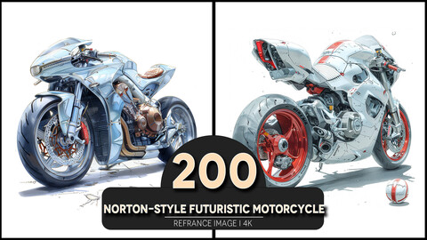 Norton-style Futuristic Motorcycle 4K Reference/Concept Images