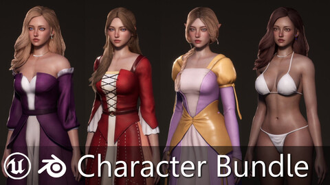 F3 RPG Villager Girls Bundle - Game Ready