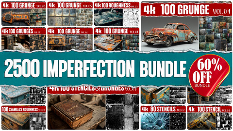 +2500 4K PNG Imperfection Maps Bundle