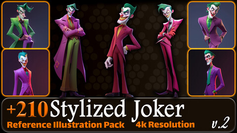 210 Stylized Joker Reference Pack | 4K | v.2