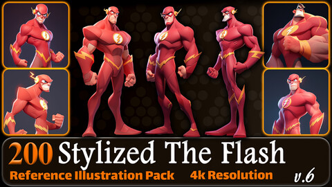 200 Stylized The Flash Reference Pack | 4K | v.6