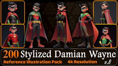 200 Stylized Damian Wayne Reference Pack | 4K | v.8