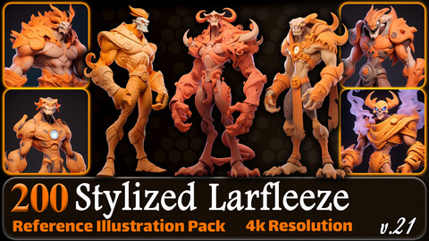 200 Stylized Larfleeze Reference Pack | 4K | v.21