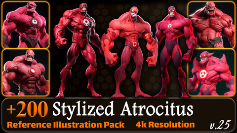 200 Stylized Atrocitus Reference Pack | 4K | v.25