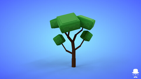 Voxel Tree 4.1 Model - 3D Lowpoly Game Asset