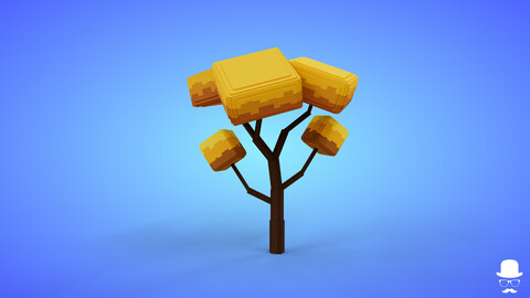 Voxel Tree 4.2 Model - 3D Lowpoly Game Asset