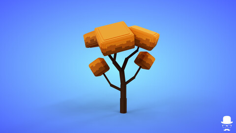 Voxel Tree 4.3 Model - 3D Lowpoly Game Asset