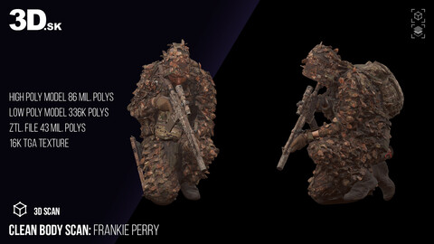 Clean Body 3D Scan | Frankie Perry Army Russian Sniper