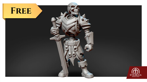 Skeleton Warrior FREE - 3d printable miniature