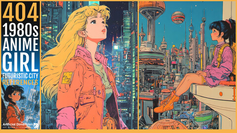 404 1980s ANIME GIRL IN FUTURISTIC CITY.