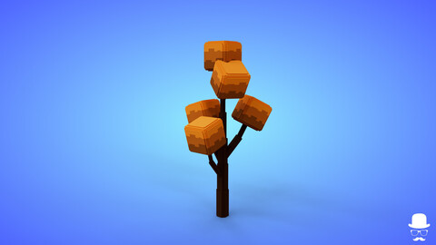 Voxel Tree 5.3 Model - 3D Lowpoly Game Asset