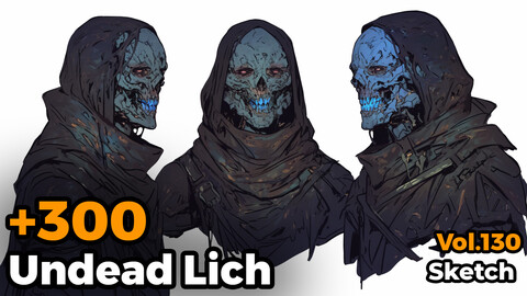 +300 Undead Lich Sketch Reference(4k)