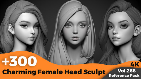 +300 Charming Female Head Sculpt(4k)