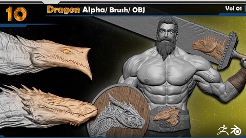 Dragon Alpha/ Brush/OBJ  Vol 01