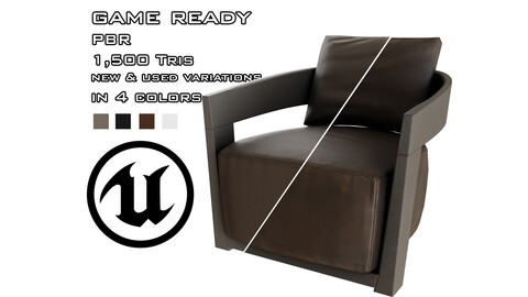 Lounge Chair Cindy Low-poly PBR Model