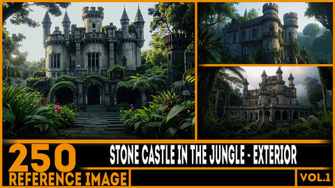 250 ART - Stone Castle in the Jungle Exterior - Reference 6K Package vol.1