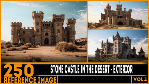 250 ART - Stone Castle in the Desert Exterior - Reference 6K Package vol.1