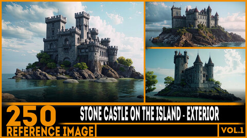 250 ART - Stone Castle on the Island Exterior - Reference 6K Package vol.1