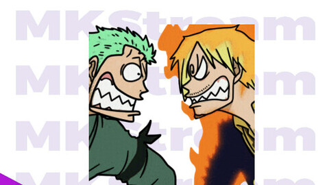 Twitch animated emotes one piece zoro sanji fight rage gif