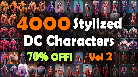 4000 Stylized DC Character Reference Pack | MEGA Bundle | 4K | v.2