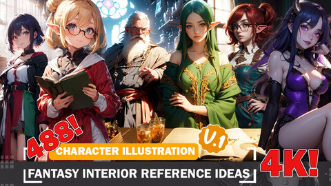 488 Fantasy Interior Reference Ideas Diverse Background Design Reference Art V1 4K