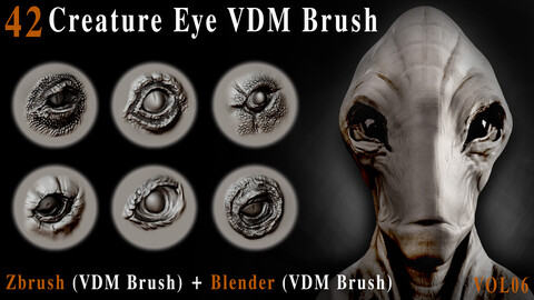 42 Creature Eye VDM Brush - For ZBrush & Blender - Vol06