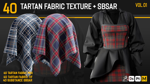 40 Tartan Fabric Texture +SBSAR File