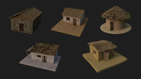 Indian Village Houses 3D Model Pack