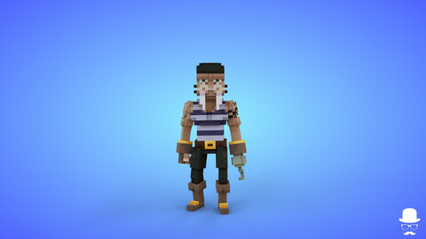 Mutant 3 Voxel Character - 3D Lowpoly Fantasy Creature - Game Asset