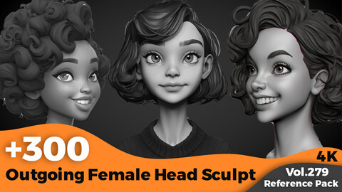 +300 Outgoing Female Head Sculpt(4k)