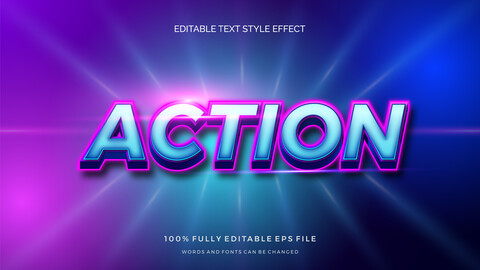 3D Action. Text Effects, EPS Template File