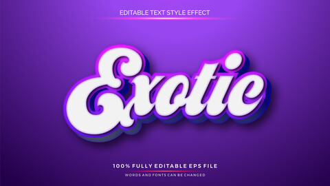 3D Exotic. Text Effects, EPS Template File