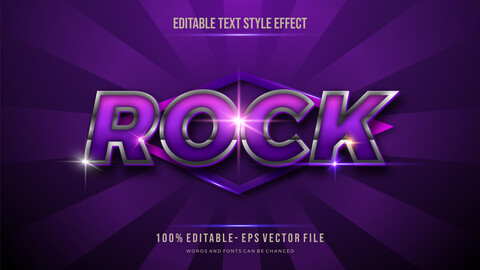 3D Rock. Text Effects, EPS Template File