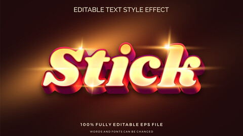 3D Stick. Text Effects, EPS Template File