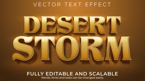 3D Desert Storm. Text Effects, EPS Template File