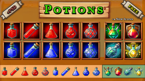 2D Icons Minipack - Potions