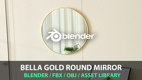 bella Gold Round Mirror